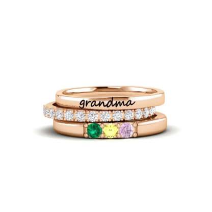 For Grandmother - S925 Birthstone Custom Ring