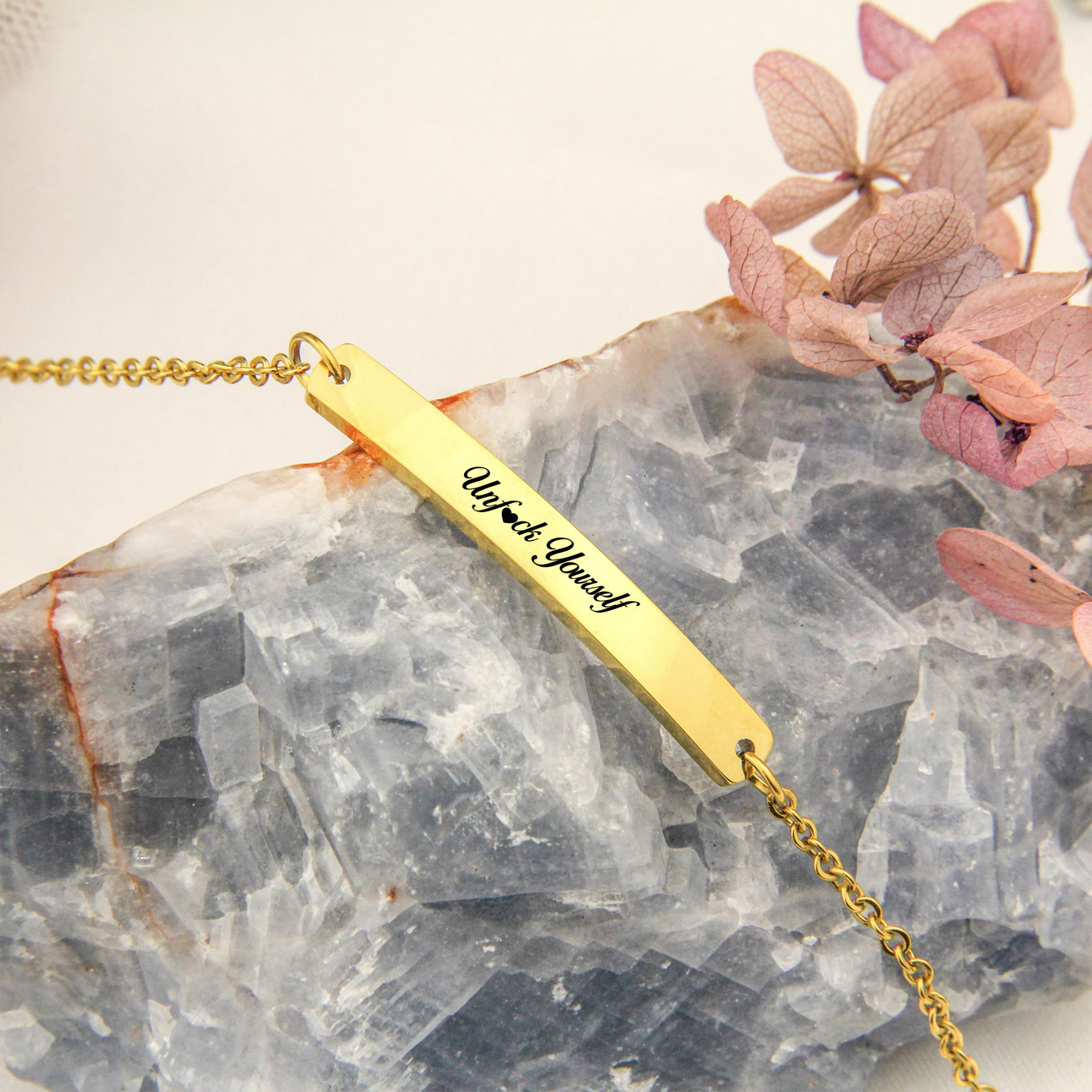 Unfuck Yourself Liberate Yourself Long Engraved Bracelet