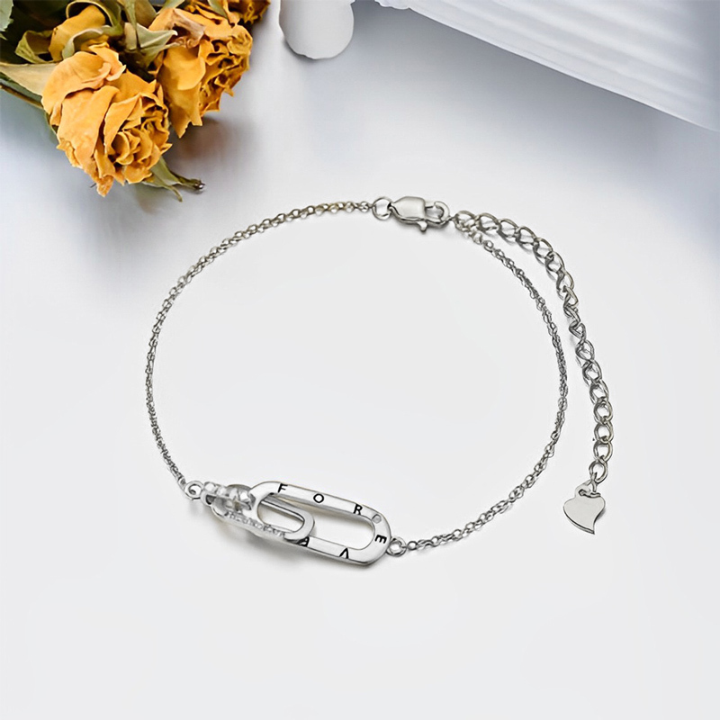 For Daughter - Mother and Daughter  Forever Linked Together Circular Bracelet