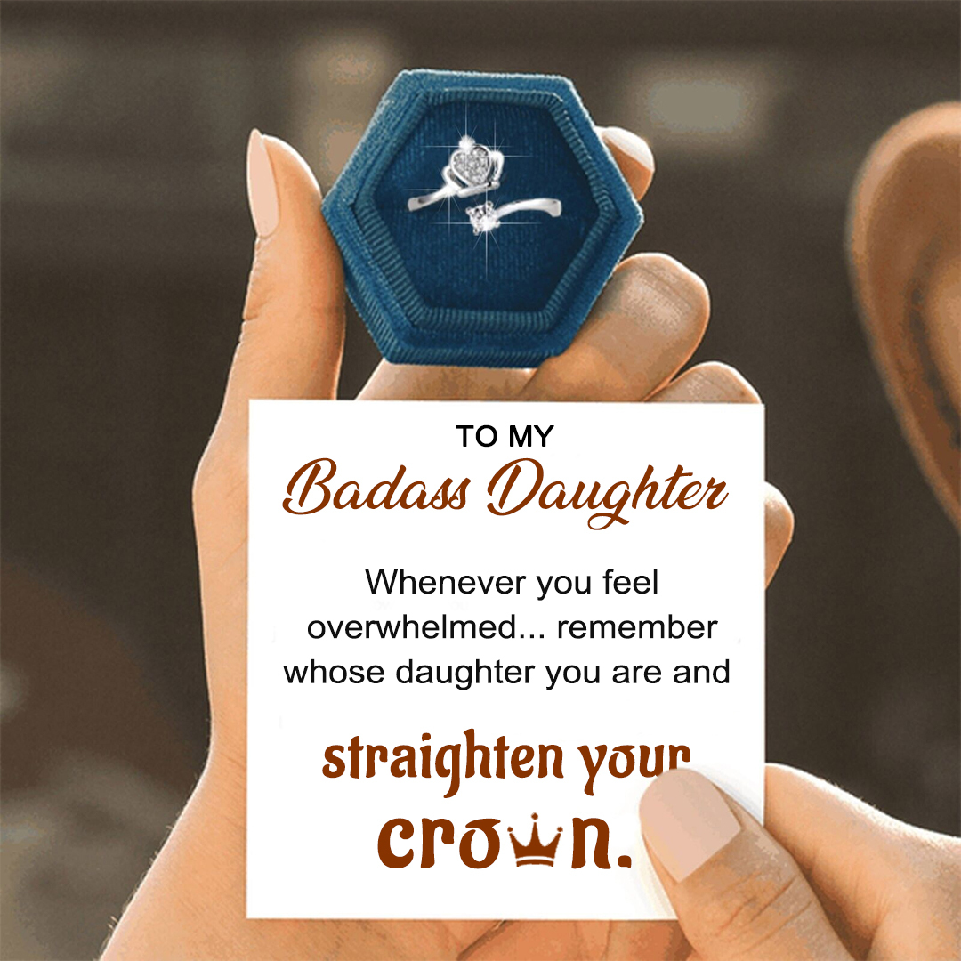 For Daughter - S925 Straighten Your Crown Solitaire Ring