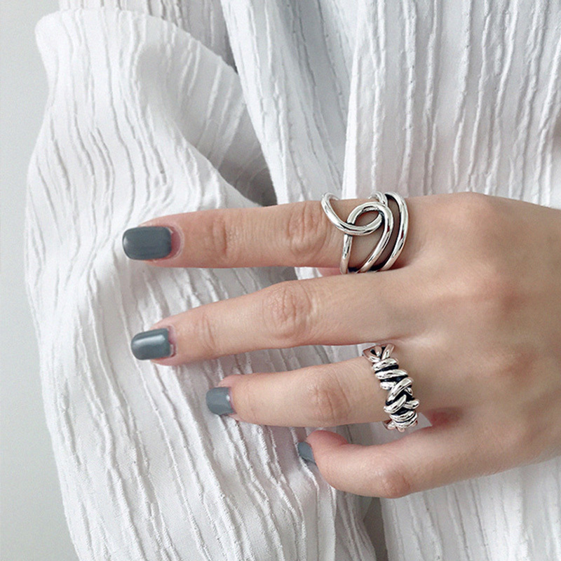 S925 Crooked Knot Ring