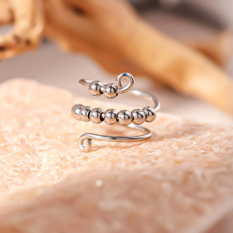 Warrior Circle Bead Sterling Silver Ring