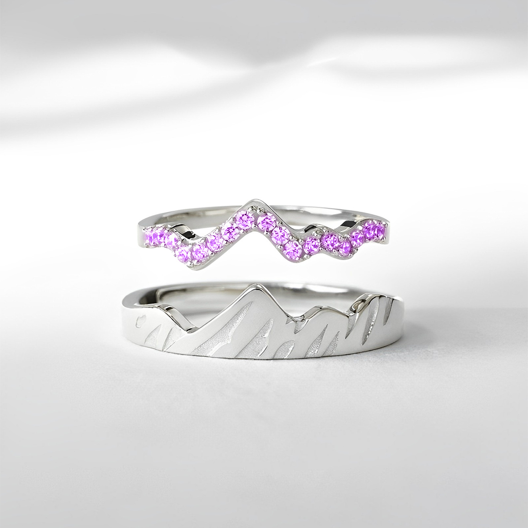 S925 Keep Climbing Birthstone Peak Stacking Ring
