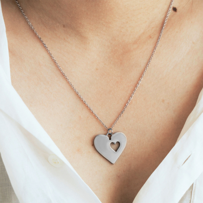 For Step Daughter - S925 You Didn't Grow Under My Heart But In Hollow Love Necklace