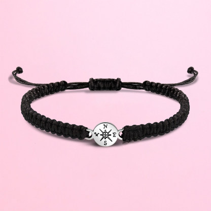 For Friend - I'd Be So Lost Without You Compass Braided Bracelet