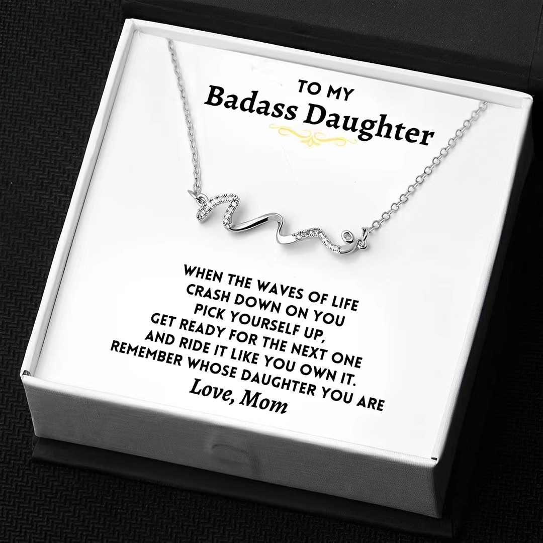 For Badass Daughter - S925 Diamond Wave Necklace