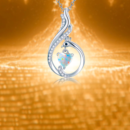 For Friend - S925 Burns Brighter Love Opal Stone Phoenix Necklace