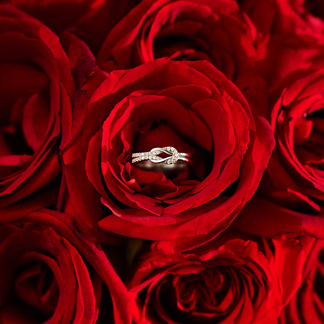 For Daughter - S925 Mother & Daughter Forever Linked Together Knot Ring