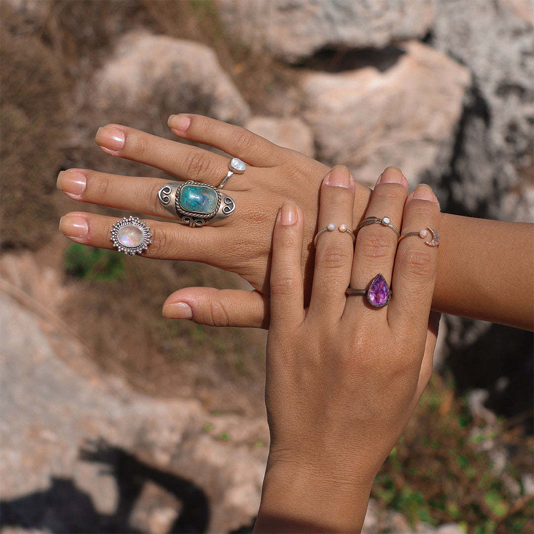 Teardrop Amethyst Ring