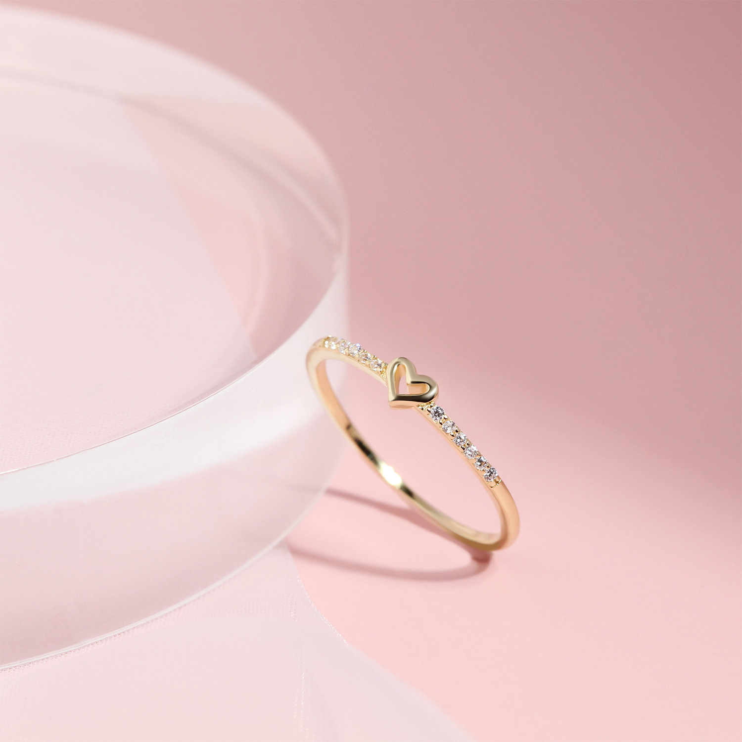 For Daughter - S925 You Are Always In Mine Simple Hollow Heart Ring