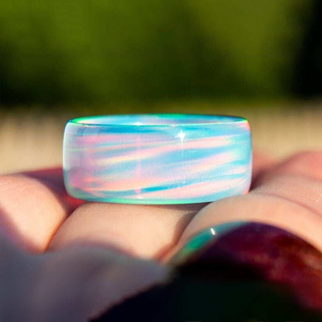 Pink Blue Opal Ring