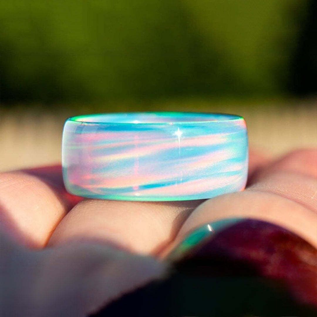 Pink Blue Opal Ring