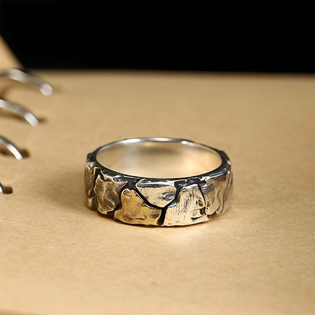 S925 There Is A Crack In Life Cracked Vintage Ring