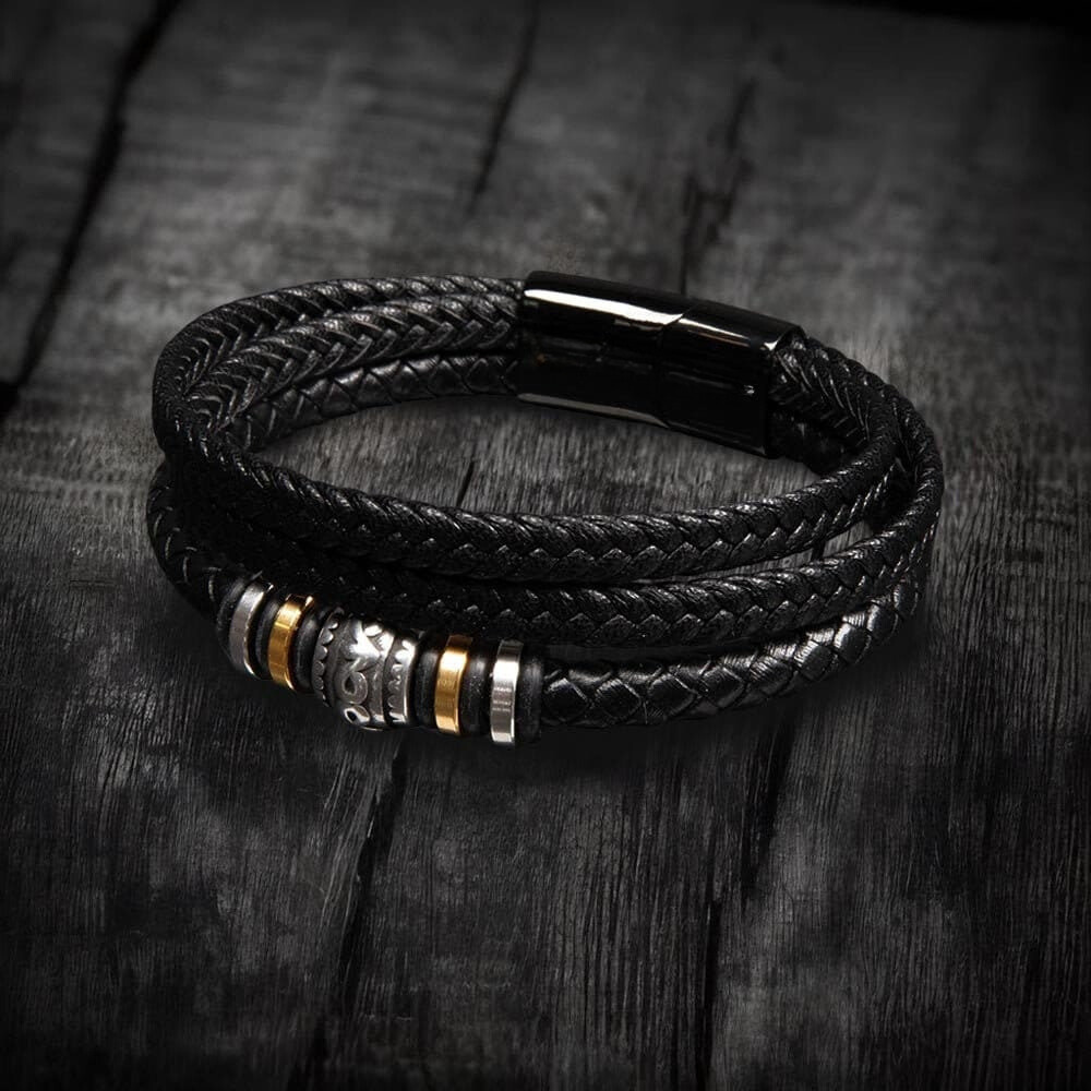 To My Bonus Son - I Will Always Love You Vegan Leather Bracelet