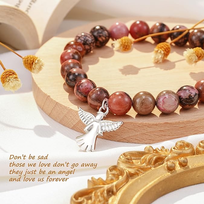 For Memorial - Angel Wing Beaded Bracelet