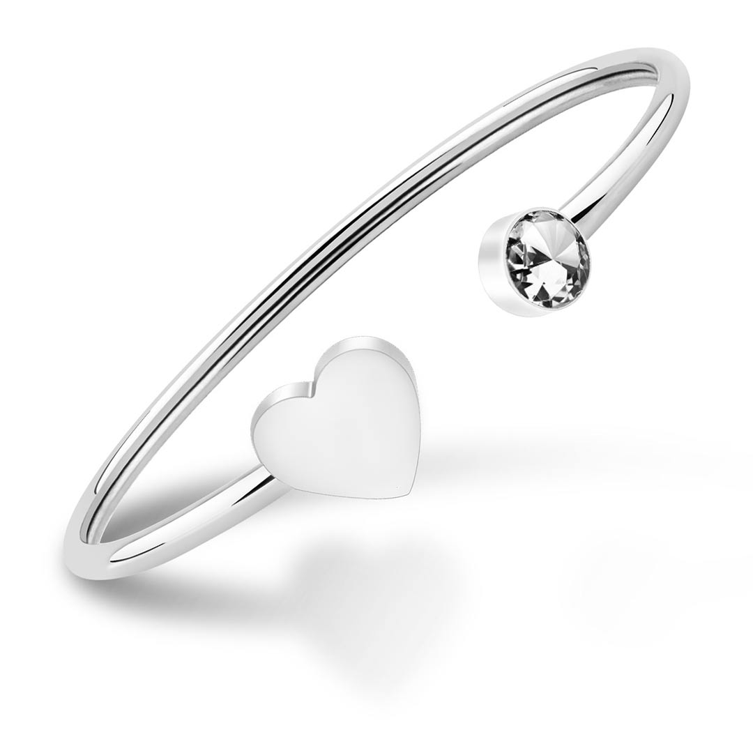 For Daughter - I Love You Forever And Always Heart-shaped Open Bracelet