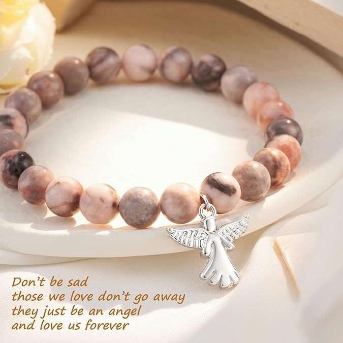 For Memorial - Angel Wing Beaded Bracelet