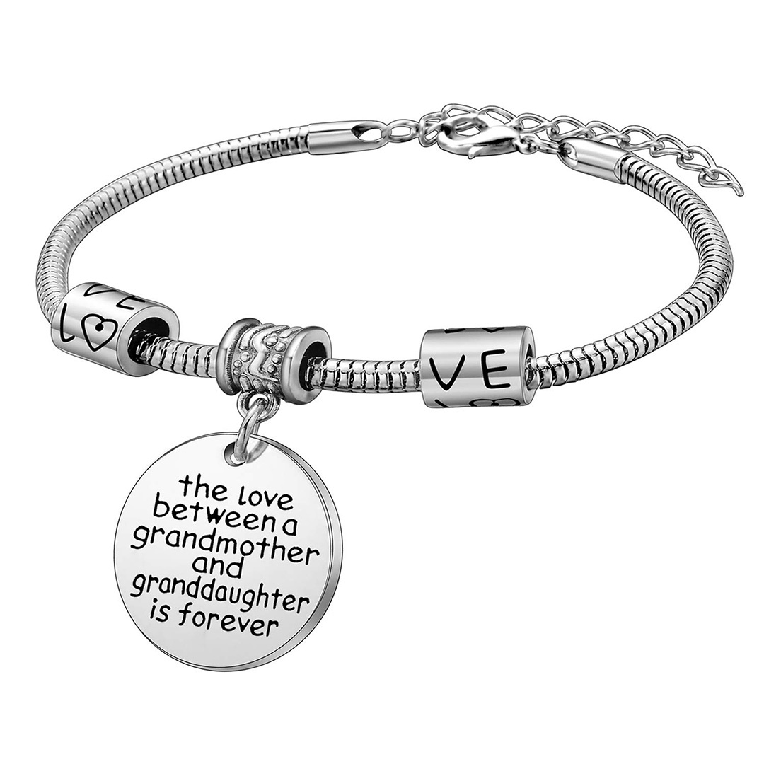 For Granddaughter - S925 Always Keep Me In Your Heart Grandparents And Grandchildren Love Eternal Pendant Bracelet