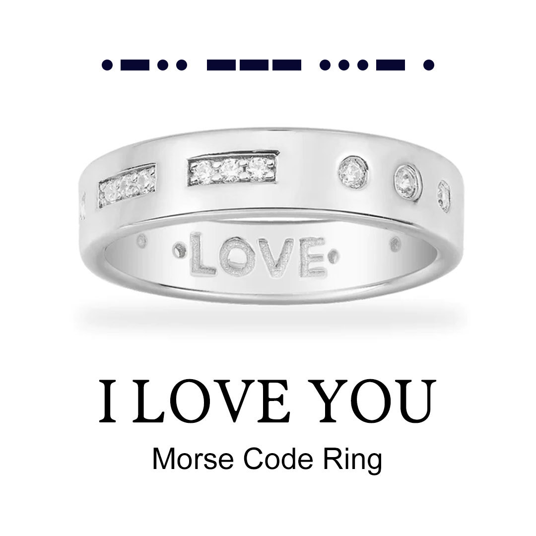 I Love You Diamond Morse Code Ring
