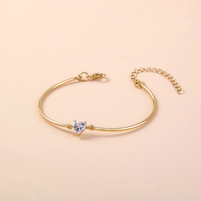 For Daughter-In-Heart - You Are More Than Just A Daughter-In-Law You Are Also My Daughter-In-Heart Diamond Heart Bracelet