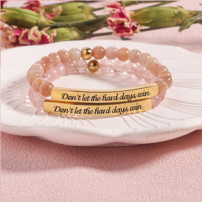 When The Days Get Hard, Don't Let Them Win Bead Lettering Bracelet