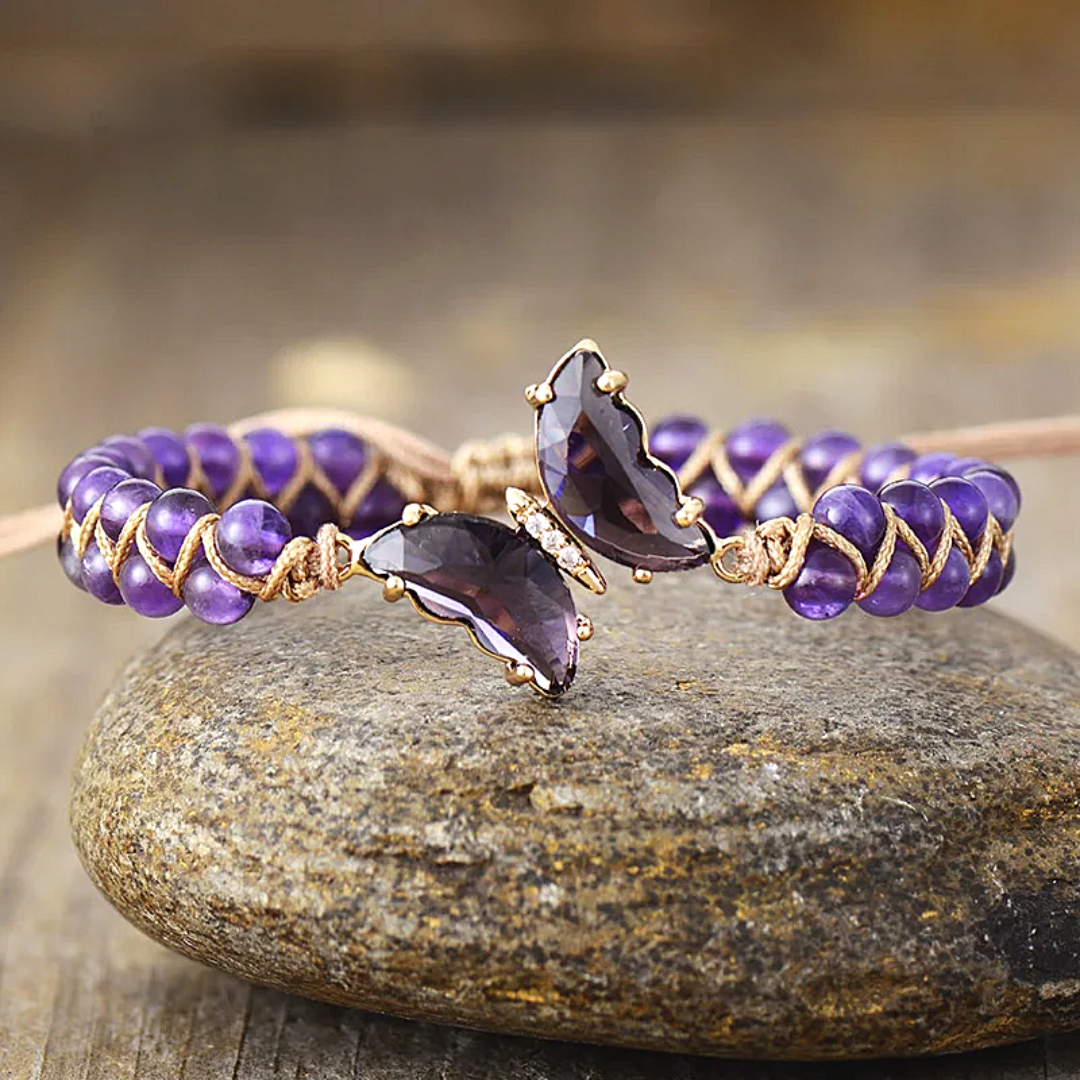 For Memorial - They Fly With Us Every Day Crystal Butterfly Bracelet