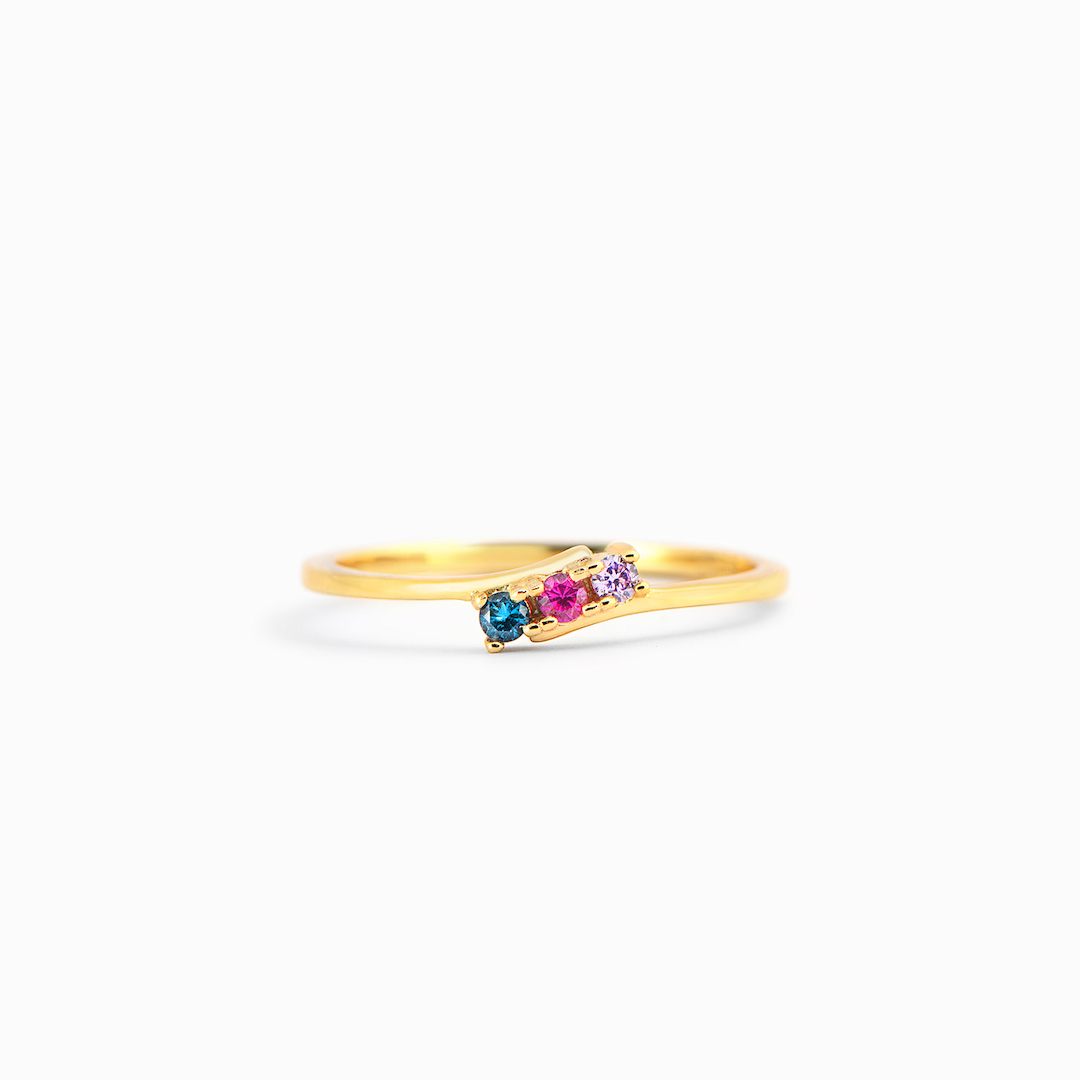 For Mother - Golden Route Birthstone Custom Ring
