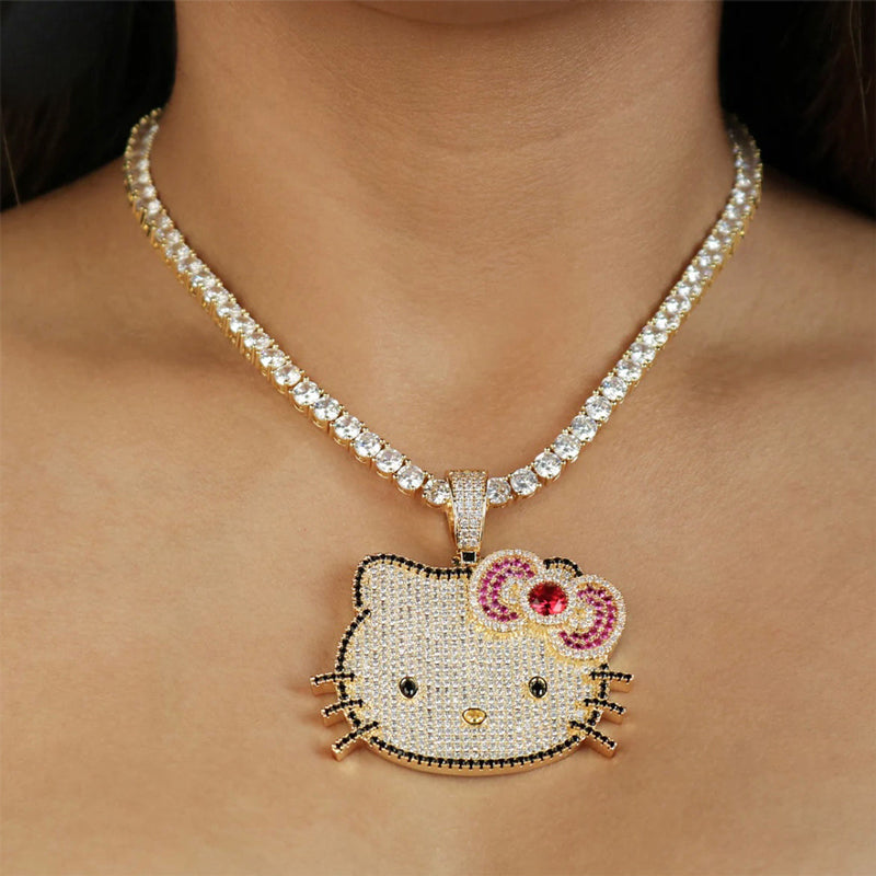 S925 Hello Kitty Sparkling Necklace