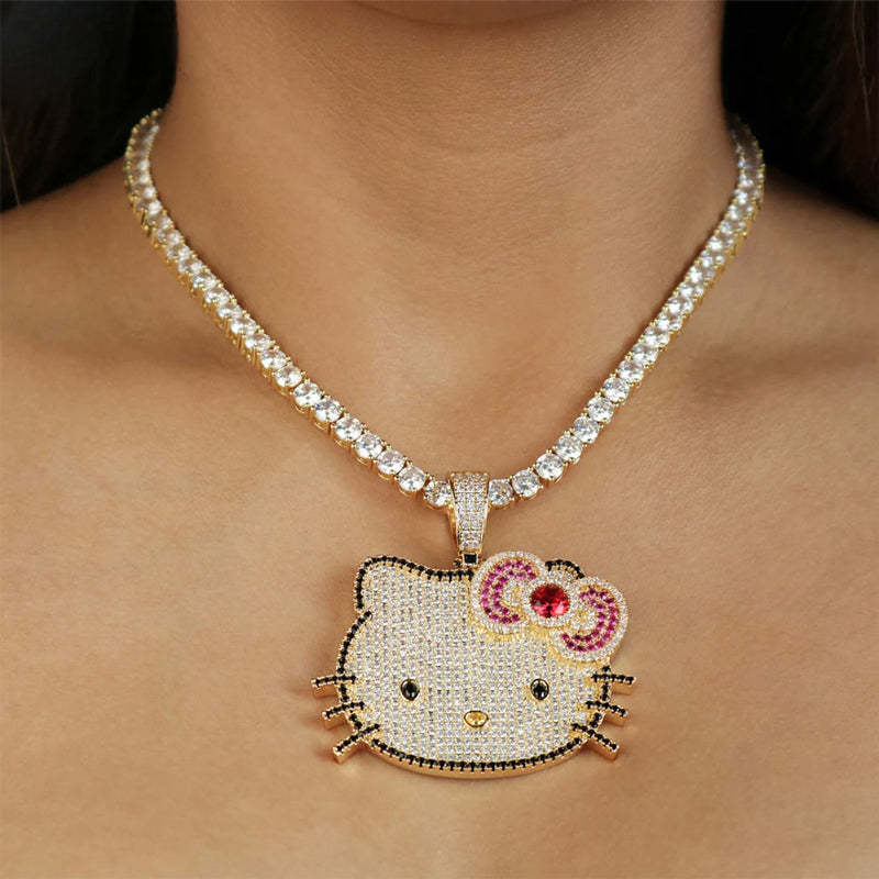 S925 Hello Kitty Sparkling Necklace