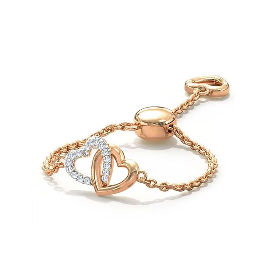 For Grandaughter/Daughter - S925 Always Keep Me In Your Heart,For You Are Always In Mine Double Heart Chain Ring