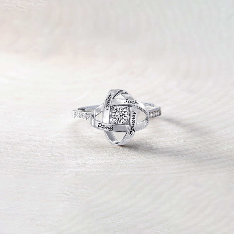 For Mother - Knot Name Custom Ring