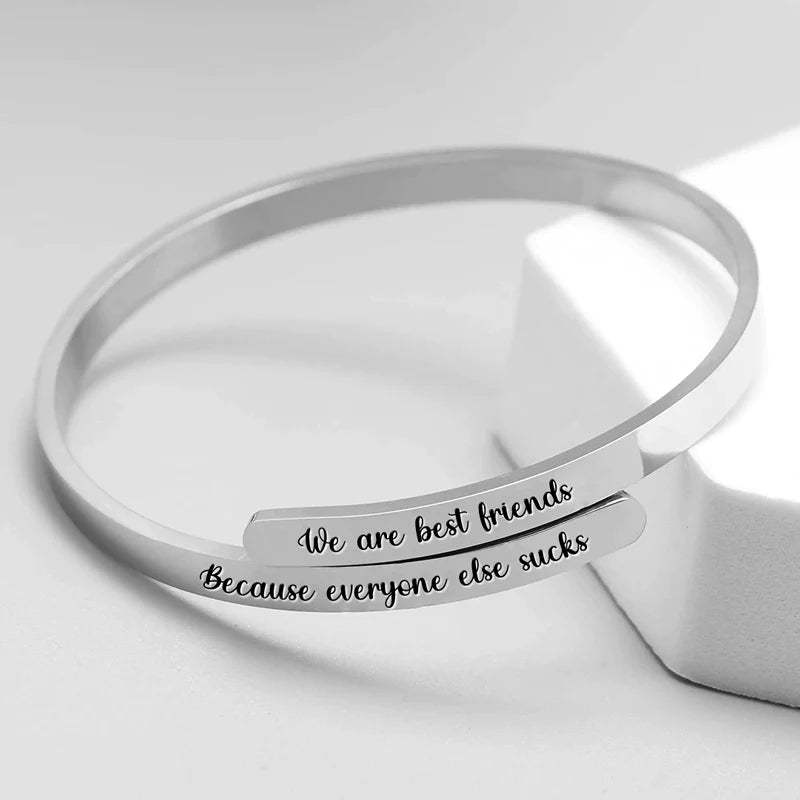 For Friend - We are best friends Because everyone else sucks Staggered Bracelet-37bracelet