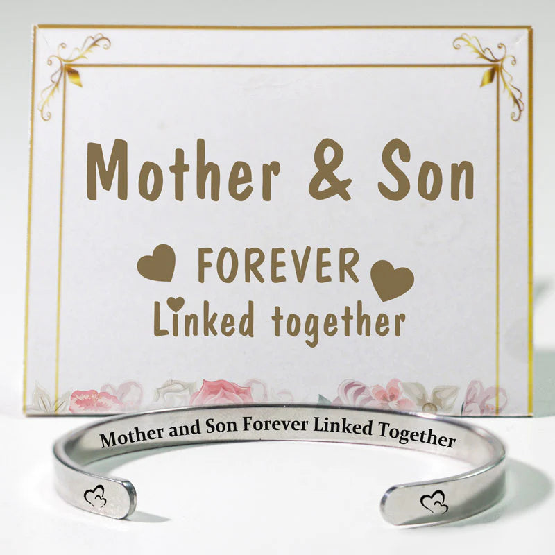 Mother and Daughter Forever Linked Together Double Hearts Cuff Bracelet