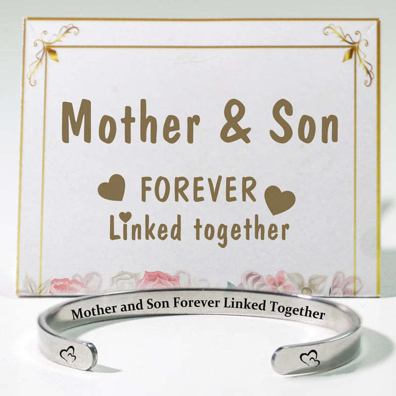Mother and Daughter Forever Linked Together Double Hearts Cuff Bracelet