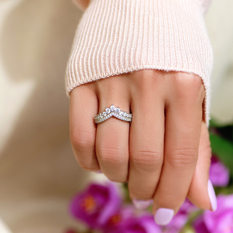 For Daughter - S925 You Are The Queen Of Your Own Destiny HerringboneCrown Ring