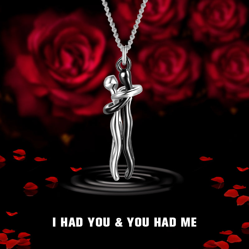 For Love - S925 The Things We Will Matter is I Had You & You Had Me Hug Couple Necklace