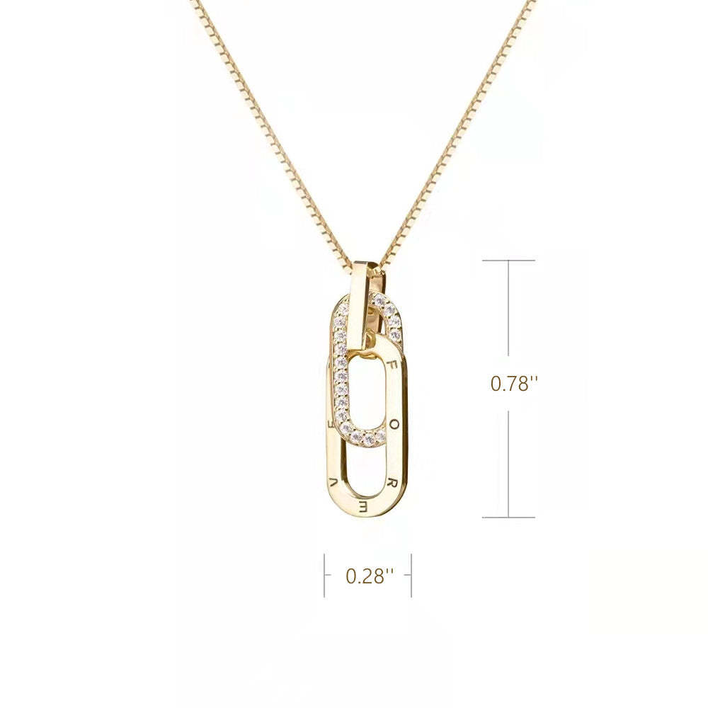 S925 Mother And Daughter Forever Linked Together Necklace