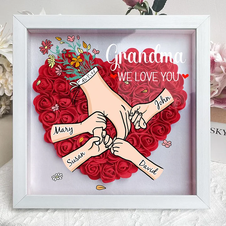 Personalized Flower Shadow Box for Mom & Grandma – A Mother's Day Gift She'll Keep