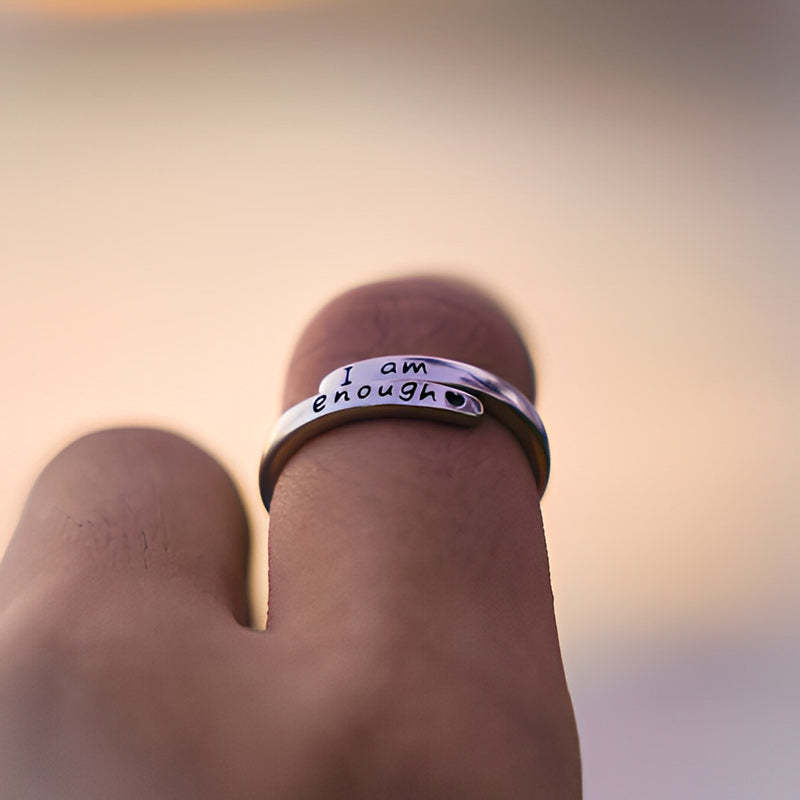 For Self - I Am Deserving of Everything Good Coming My Way Enough Heart Ring