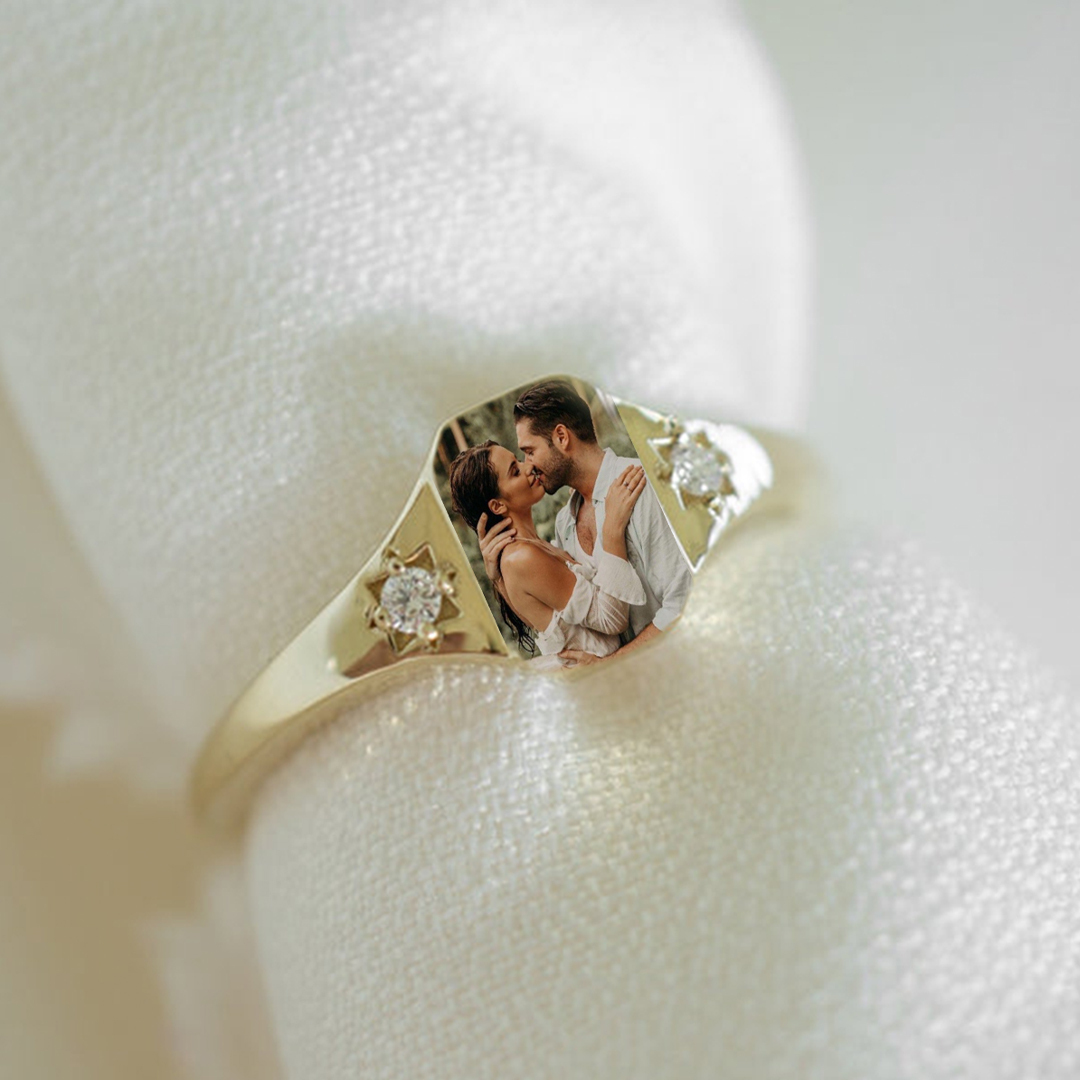 For Love - S925 Custom Photo & Birthstone Ring