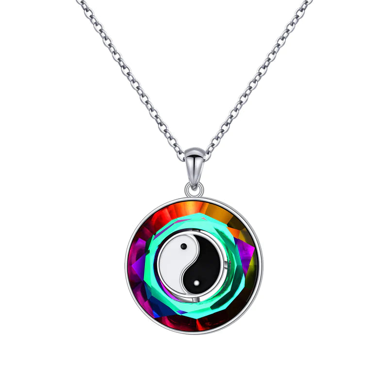 For Love - S925 You are the YIN to My YANG Crystal Yin Yang Necklace