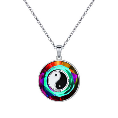 For Love - S925 You are the YIN to My YANG Crystal Yin Yang Necklace