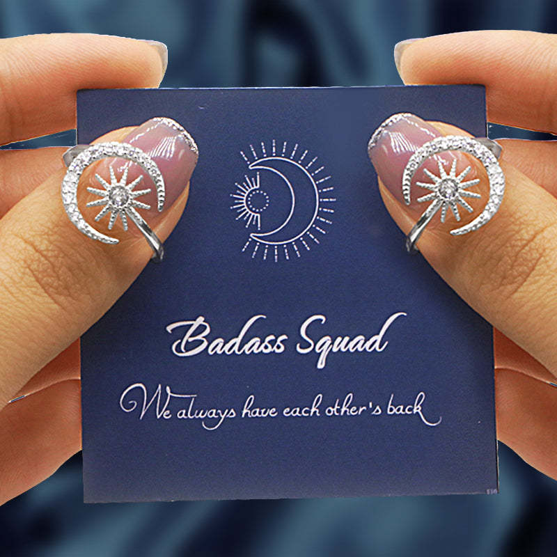 For Friend - S925 We Will Face Life Together We Are Best Friends Forever Sun Moon Star Ring