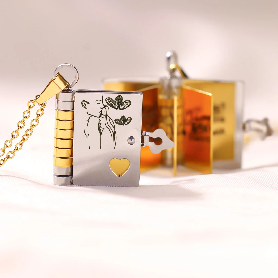 For Love - Love You Until I Die Book Necklace