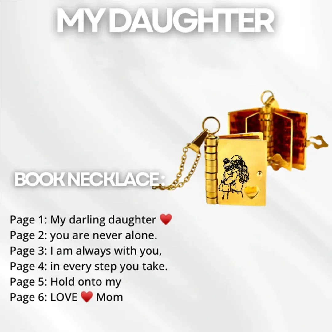 For Daughter - My Darling Daughter Book Necklace