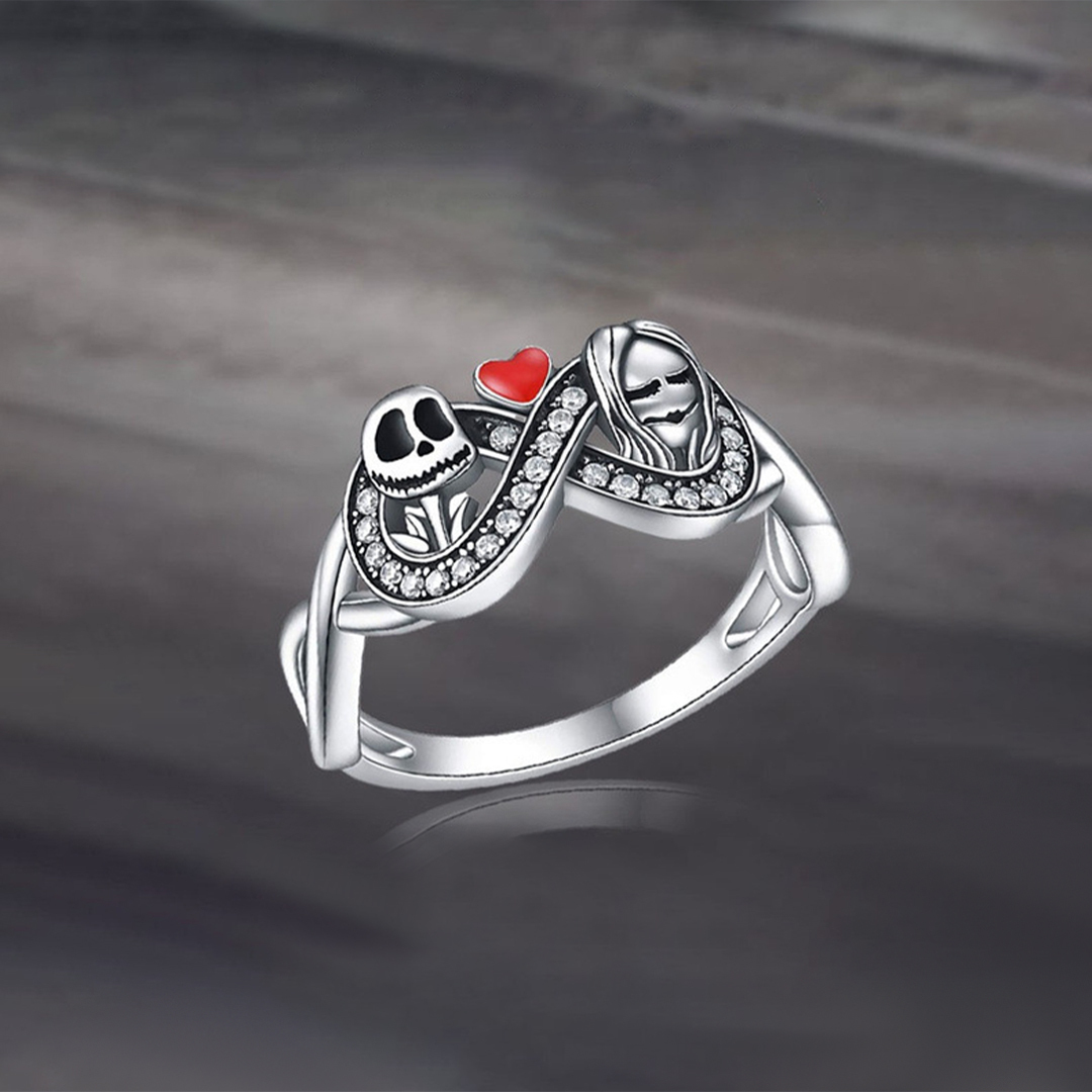 For Love - S925 I Love You Forever And Always Nightmare Jack And Sally Infinite Skeleton Ring