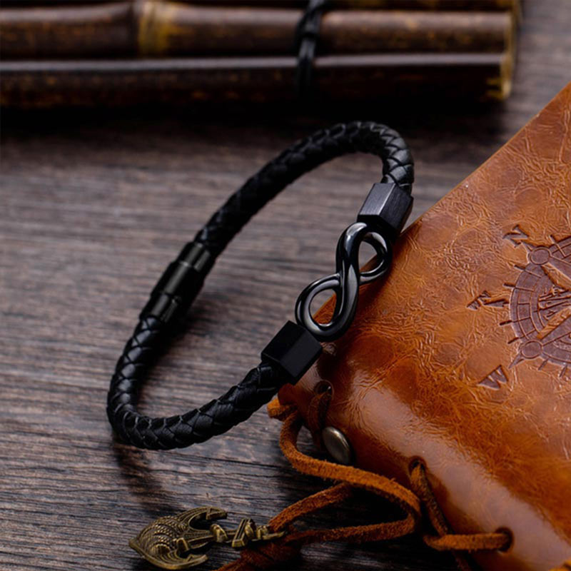 For Son - I Love You Until Infinity Runs Out Ceramic Infinity Braided Bracelet