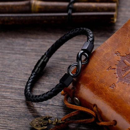 For Son - I Love You Until Infinity Runs Out Ceramic Infinity Braided Bracelet