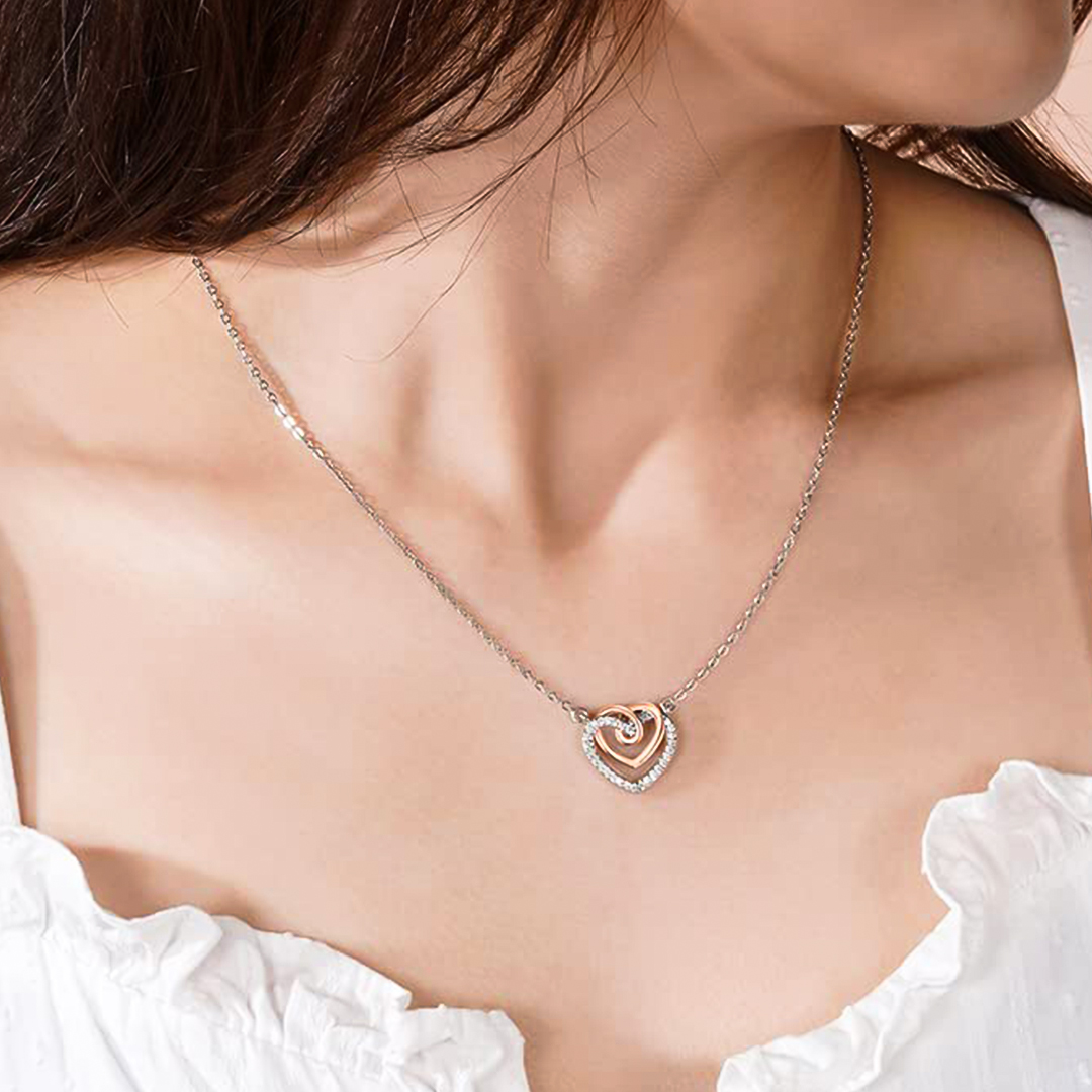 For Daughter - S925 Mother & Daughter Forever Linked Together Necklace