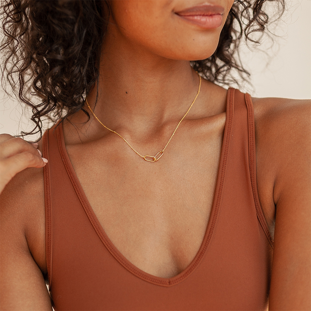 S925 Mother & Daughter Forever Linked Together Thin Hoop Necklace
